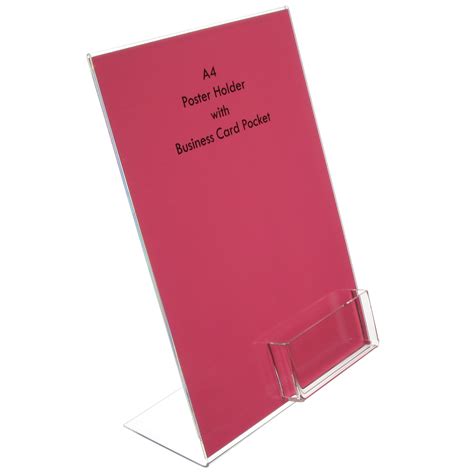 A4 poster holder with business card pocket .